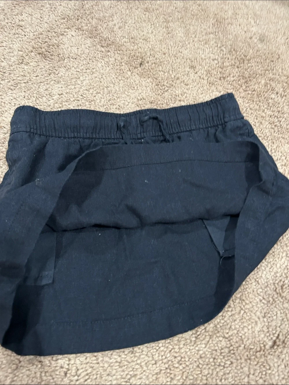 Old Navy Black Cotton Drawstring Mini Skirt